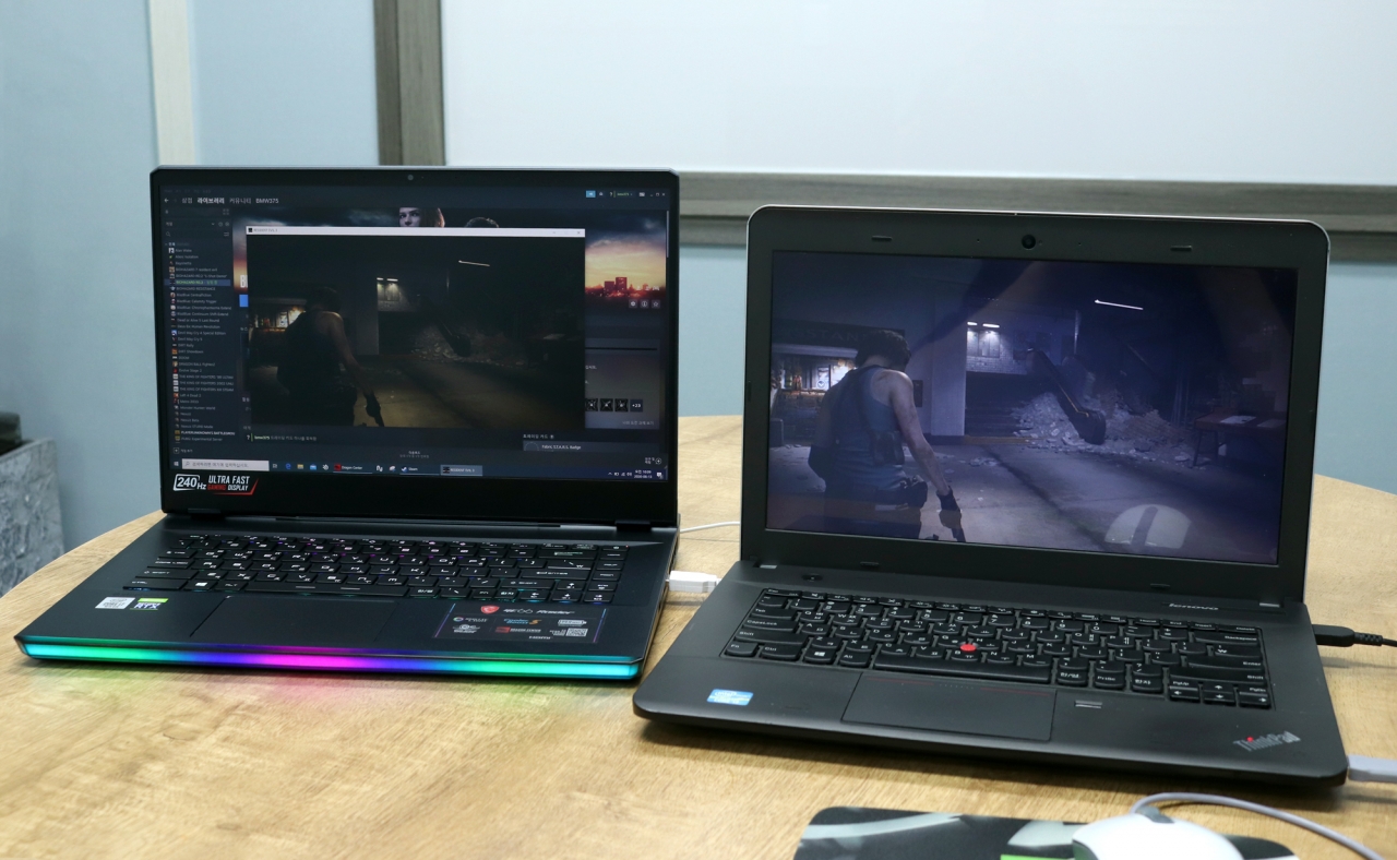 ▲스팀 리모트 플레이를 이용하면 다른 PC로 원격 게임 실행 가능