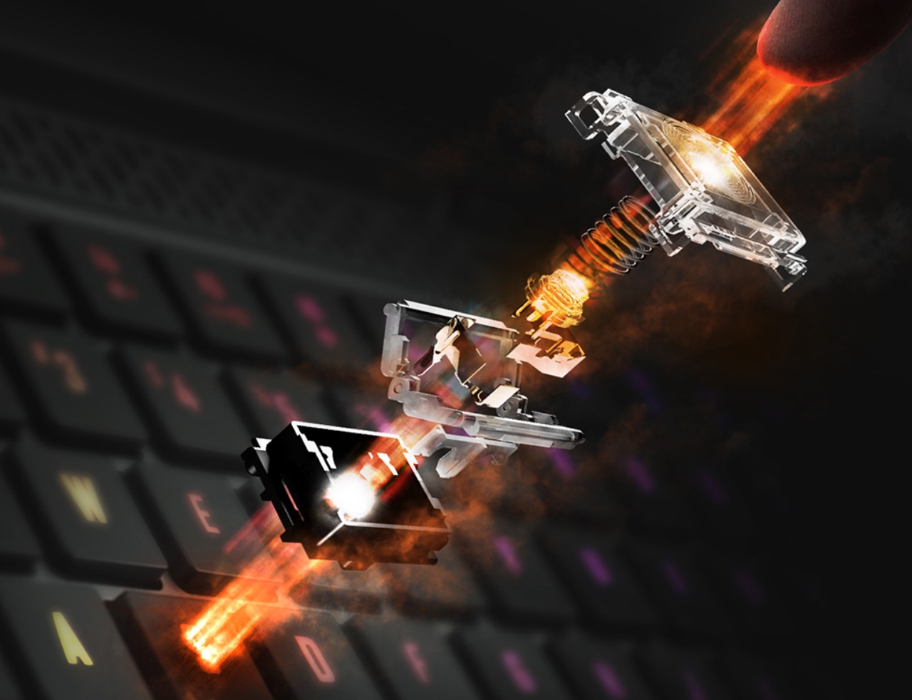 ▲ 오므론 스위치를 사용한 AORUS 퓨전 RGB 기계식 키보드(사진: 기가바이트)