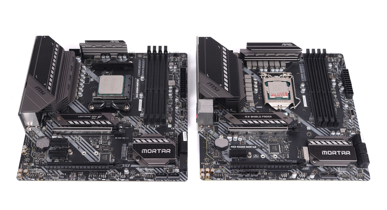 ▲ ‘MSI MAG B550M MORTAR’(좌), ‘MSI MAG B460M MORTAR'(우)