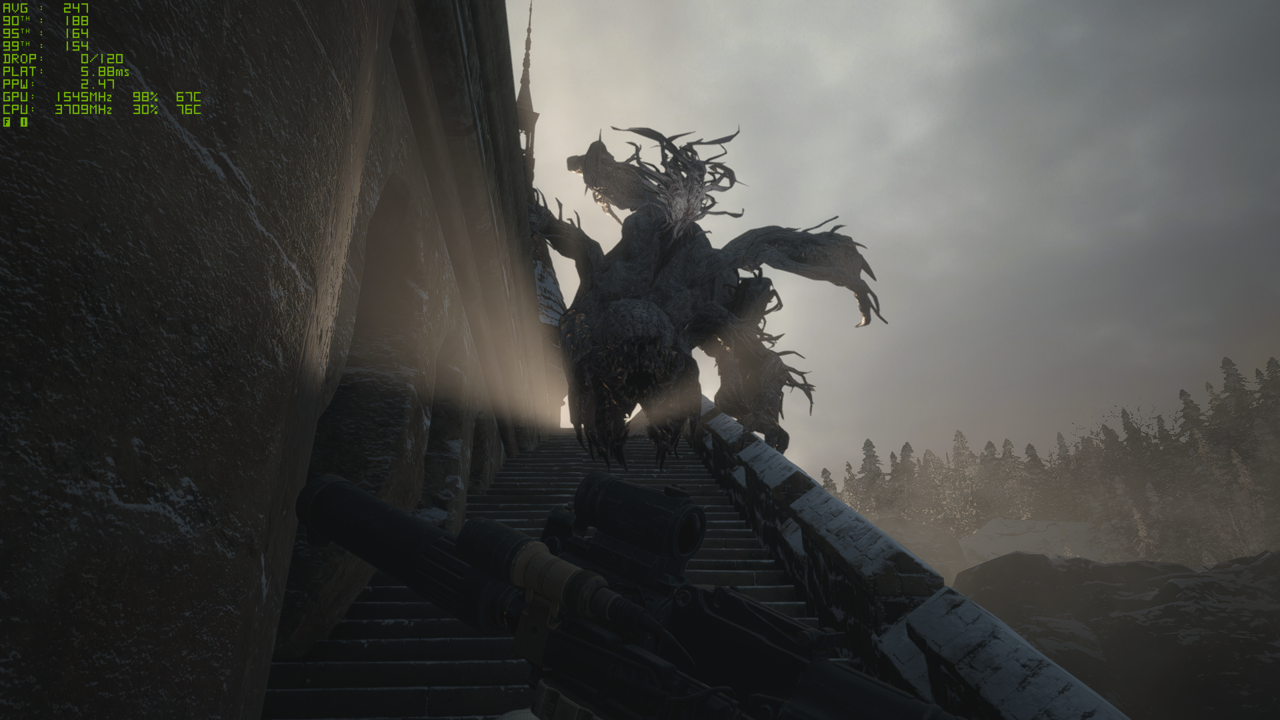 ▲ 그래픽 우선 옵션. 평균 192.54프레임으로 확인된다.