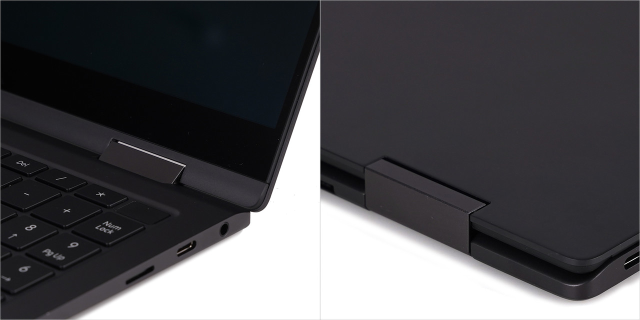 ▲ 힌지가 360로 돌아가 편하게 사용할 수 있다.